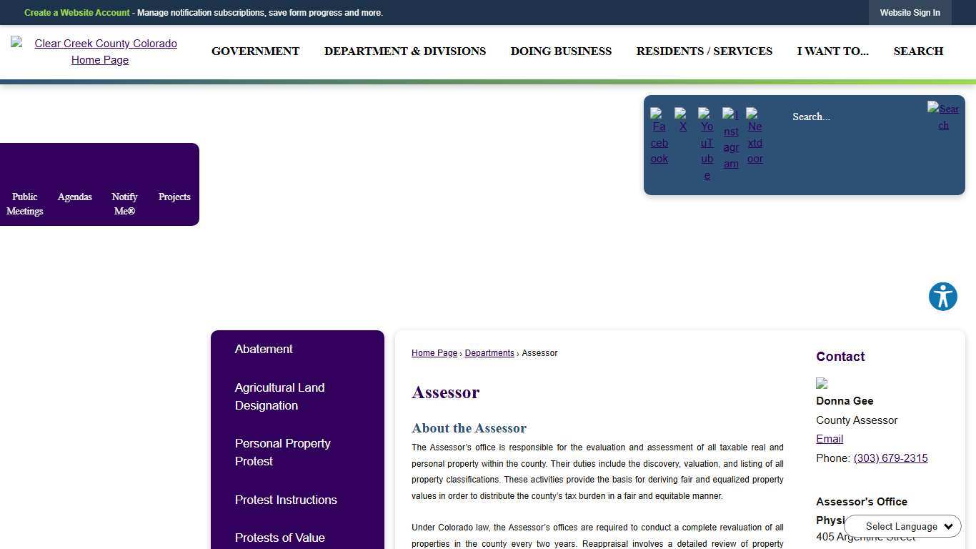 Assessor Clear Creek County, CO - Official Website