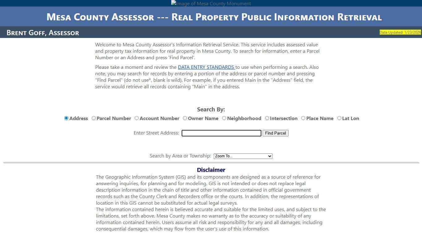 Mesa County Colorado - Assessor Lookup